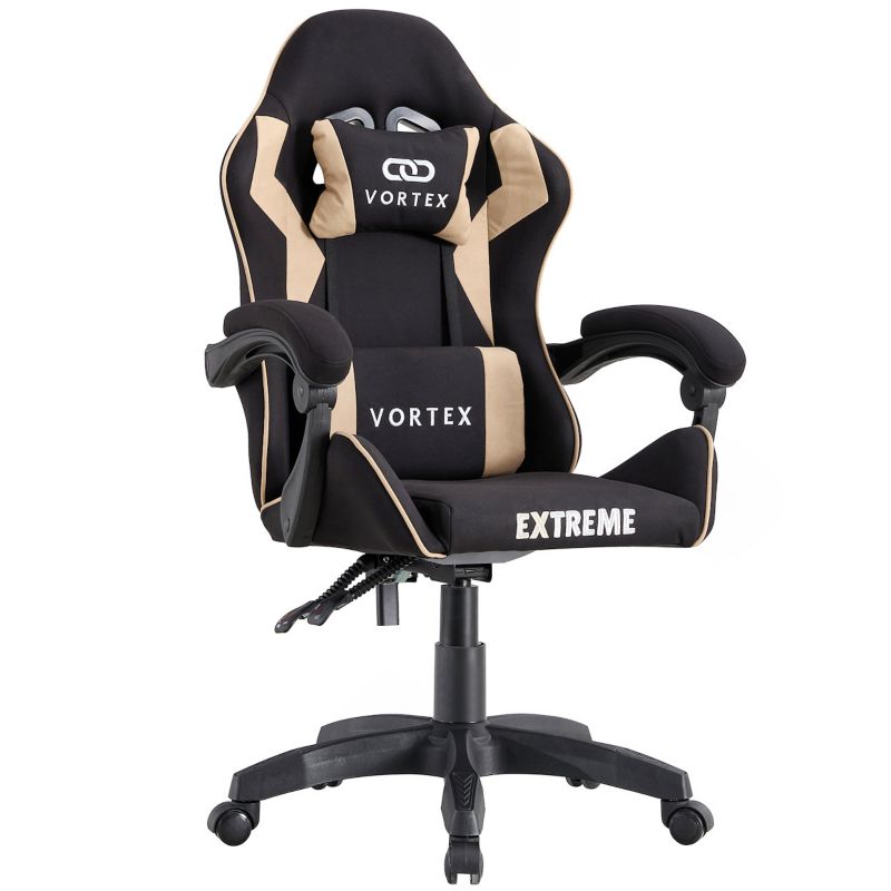 Fotel gamingowy Extreme oddychający materiał odchylane oparcie VORTEX Beige 1 szt.