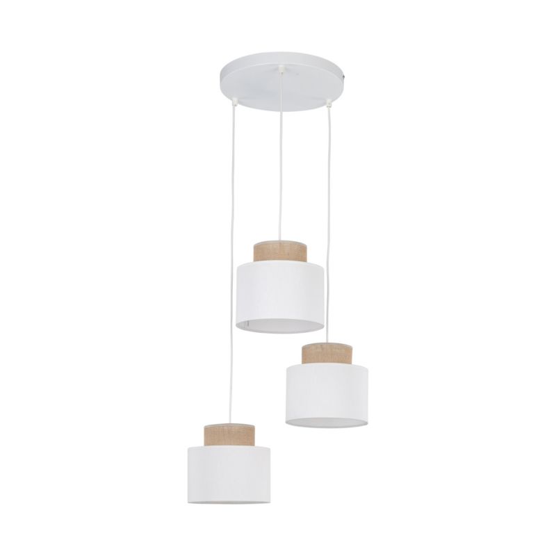 Lampa wisząca TK-Lighting Duo White Juta 3 Koło - 1szt.