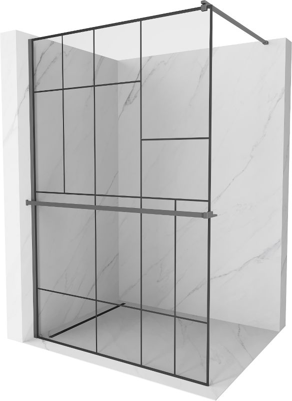 Ścianka prysznicowa Mexen Kioto+ czarny wzór 70x200 cm 800-070-121-95-781 szt.