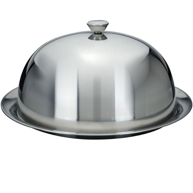 Taca z pokrywą stal nierdzewna Excellent Houseware srebrna 30,5 x 16 cm 1 szt.
