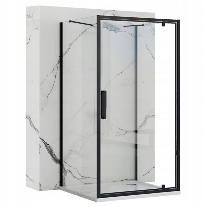 Kabina Prysznicowa Przyścienna Rea Rapid Swing Black 80X80X195Cm 1 Szt