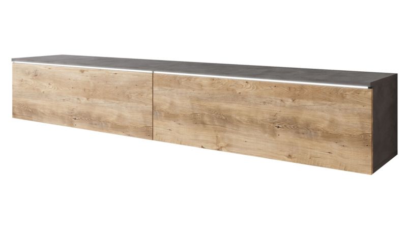 Szafka RTV MIRJAN 24 D180 z oświetleniem LED matera + kastanien breslau 1 szt.