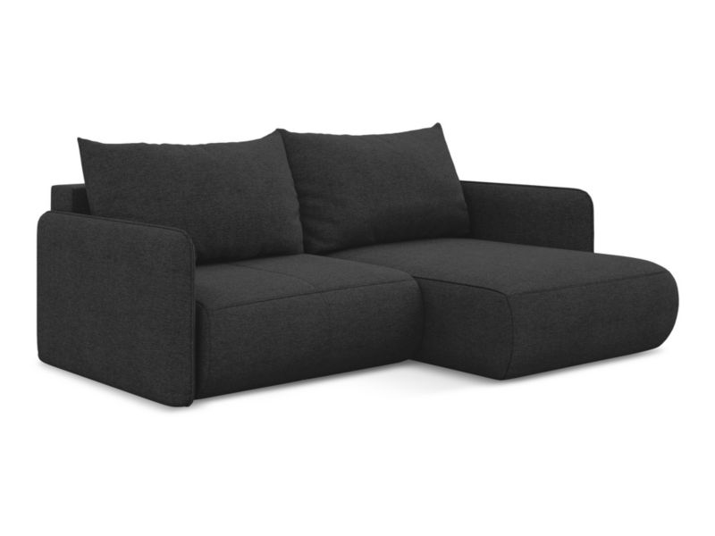 Narożnik prawostronny z funkcją spania LaMiaSofa PALERMO z tkaniny szenilowej 207x148 cm antracyt 1 szt.