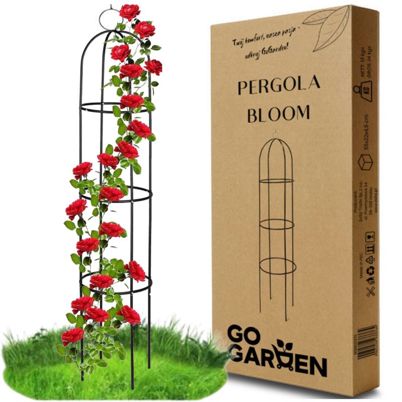 Pergola Zolta Ogrodowa Metalowa Czarna Do Pnączy 198 Cm Stalowa Stojąca 1 Szt.