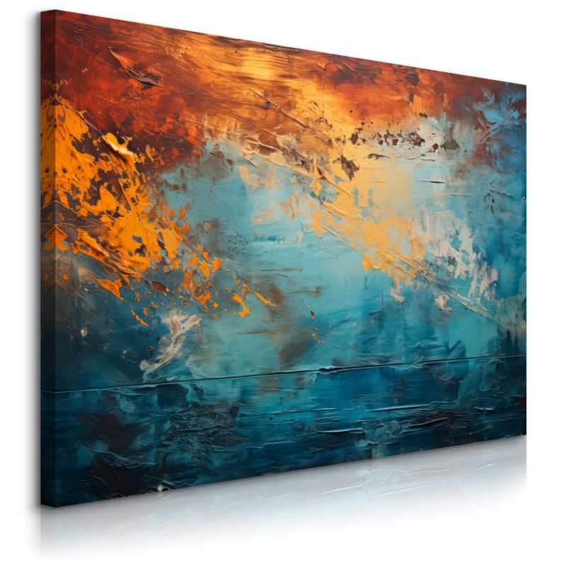 Obraz Muralo Na Płótnie Malowana Abstrakcja Do Salonu Nowoczesna 90x60 cm 1 szt.