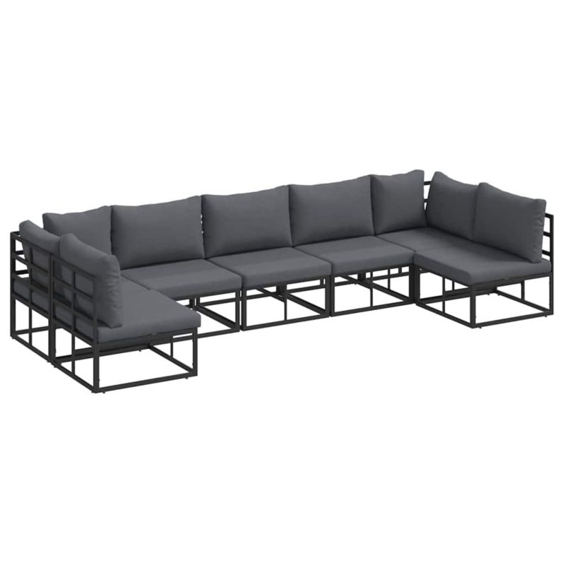 Zestaw mebli ogrodowych wypoczynkowy WaszeMeble 7-osobowy aluminium czarny z poduszkami WM-3378850 1 kpl