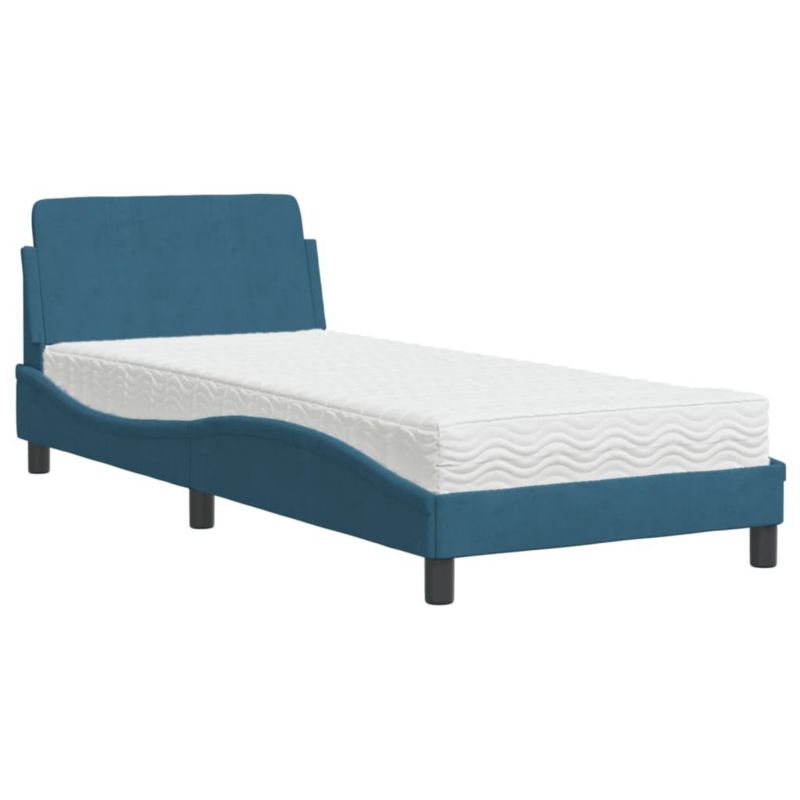 Łóżko tapicerowane WaszeMeble 90x200 cm niebieskie WM-3208335 1 szt.