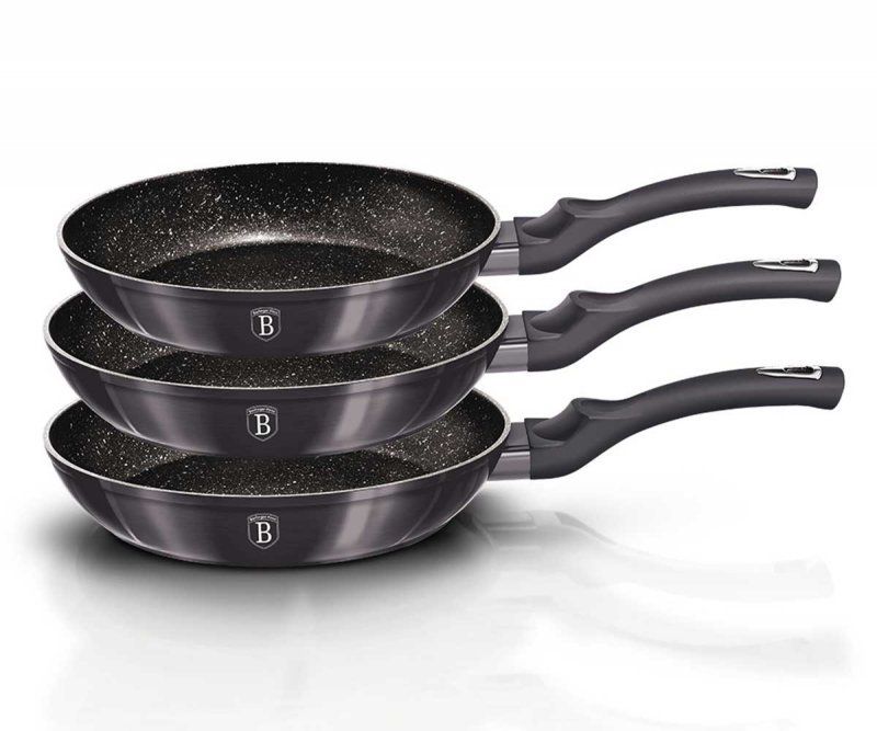 Zestaw 3 patelni granitowych Berlinger haus bh-6903 carbon pro komplet 1szt