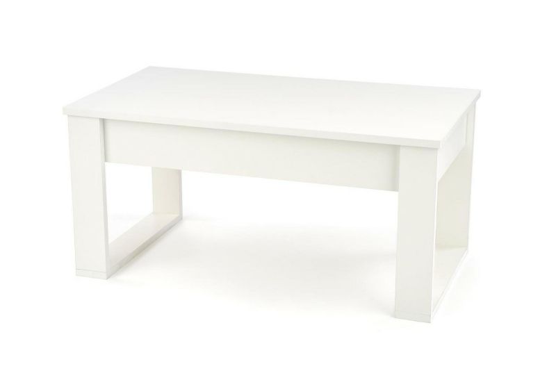Stolik kawowy Halk prostokątny INTESI biały z 2 szufladami nowoczesny do salonu 110x60 cm 1 szt.