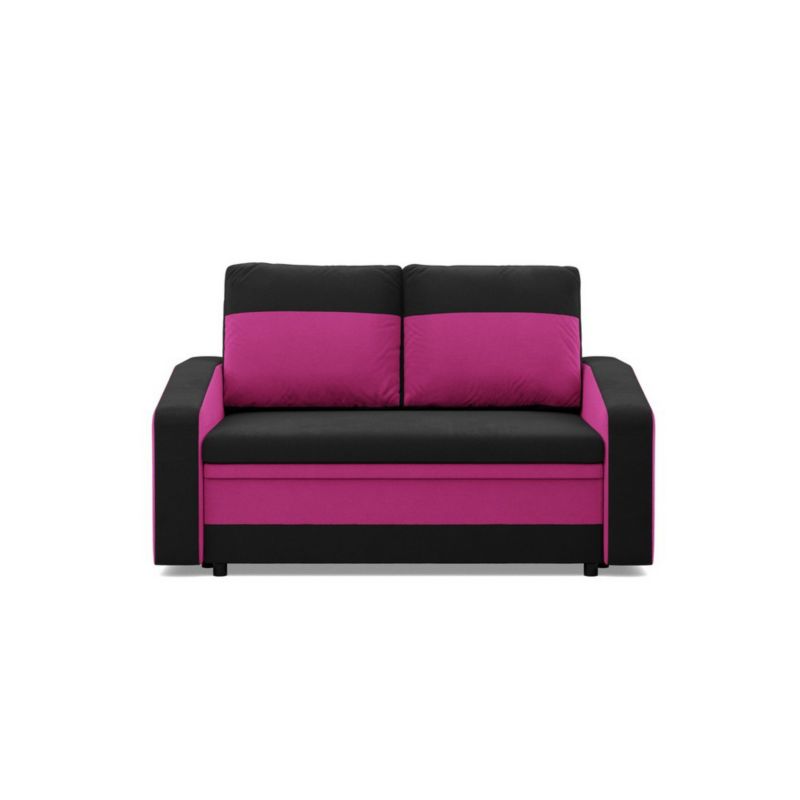 Sofa TYLETEGOTU rozkładana AURELO mikrofaza czarny różowy 1 szt