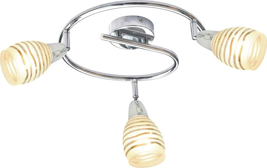 Chromowa lampa sufitowa spirala do salonu JUBILAT metal i szkło