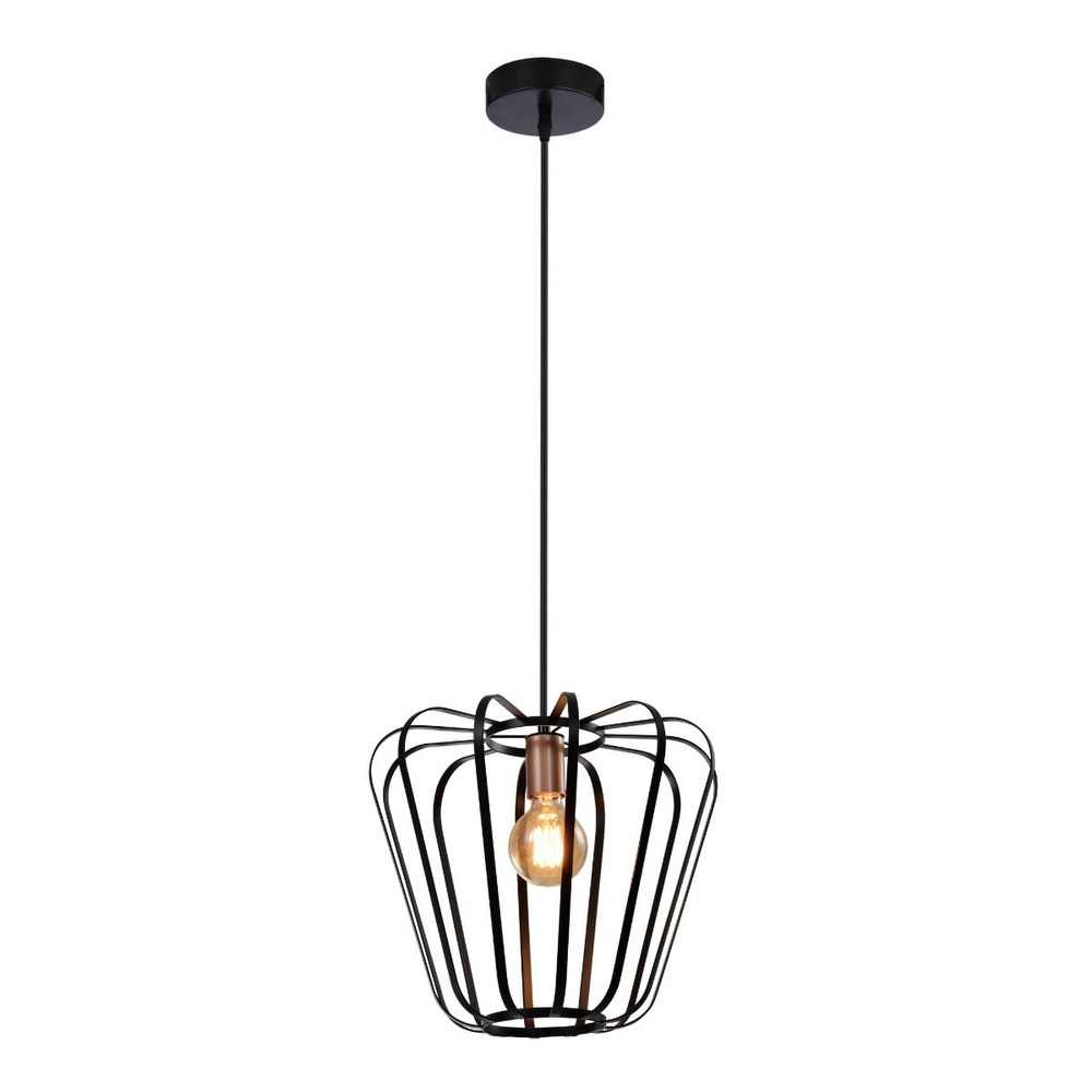 Czarna lampa wisząca loft do salonu JONAS metal 1xE27