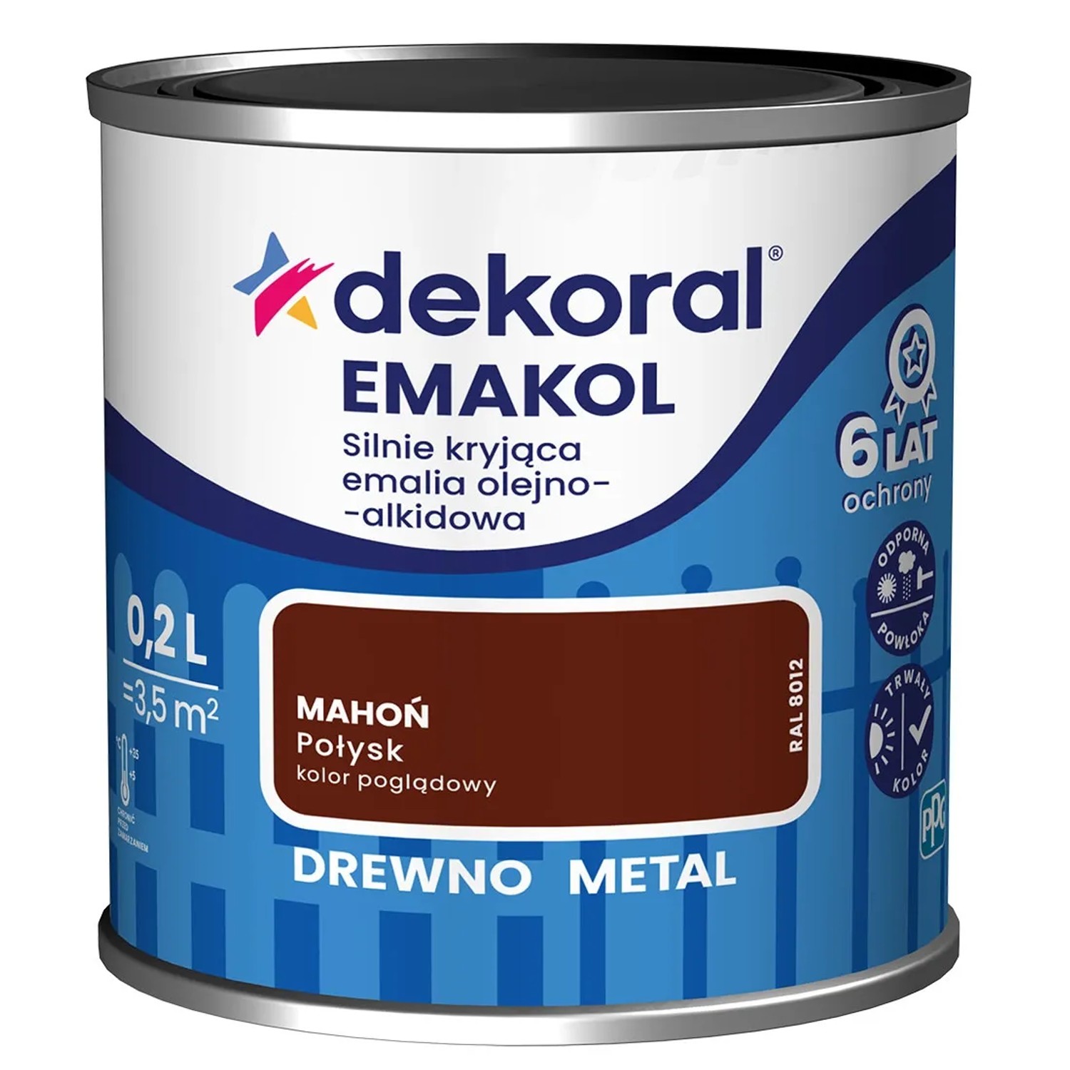 Dekoral Emalia Emakol Strong mahoń 200 ml