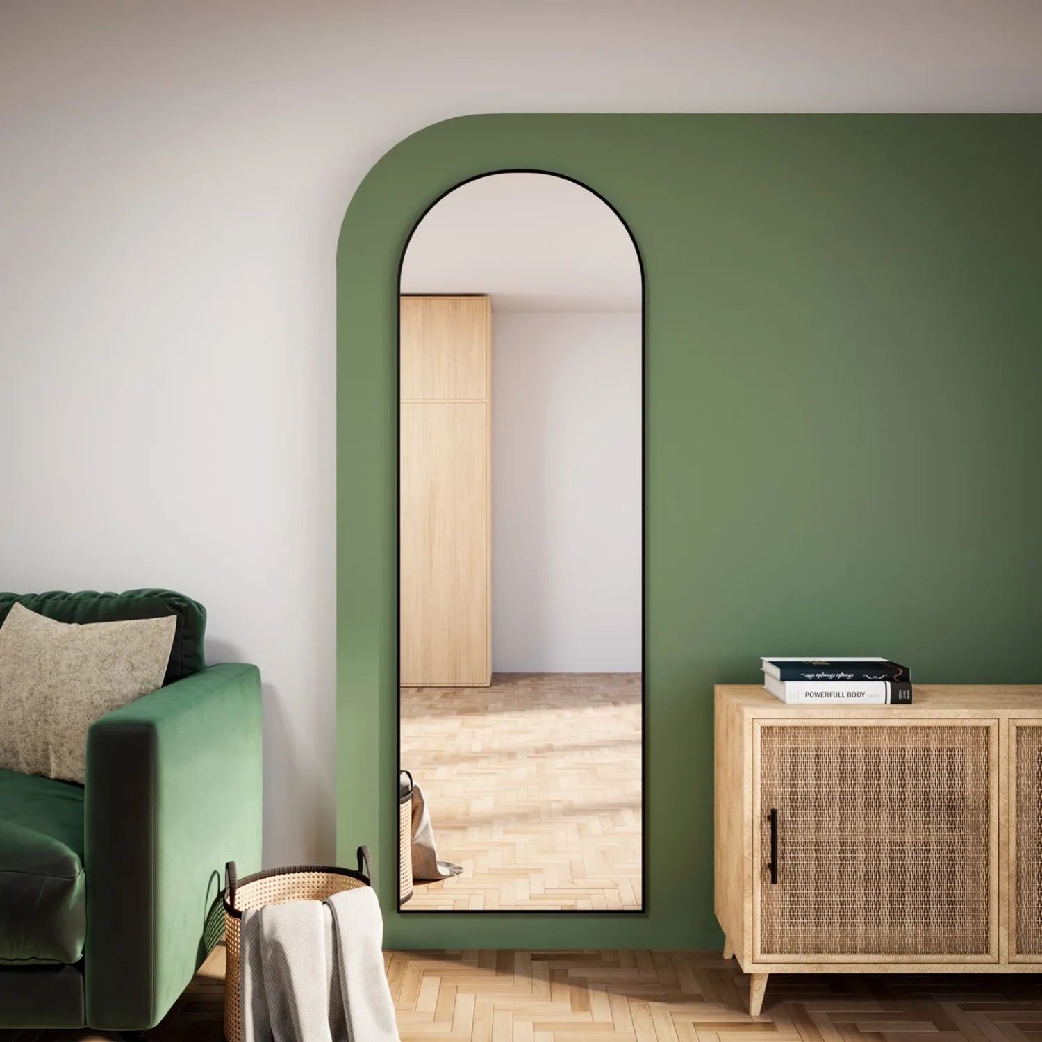 Lustro Pastille Cut Czarne Bez led 120x60
