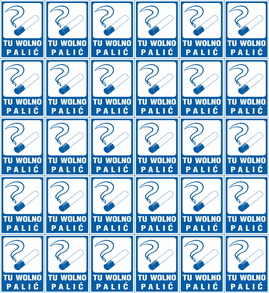 30x Tabliczka informacyjna Anro, "Tu wolno palić", PCV, 120x160mm
