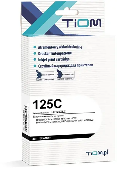 Tusz Tiom Ti-B125C (125C, LC125XLC), 1200 stron, cyan (błękitny)
