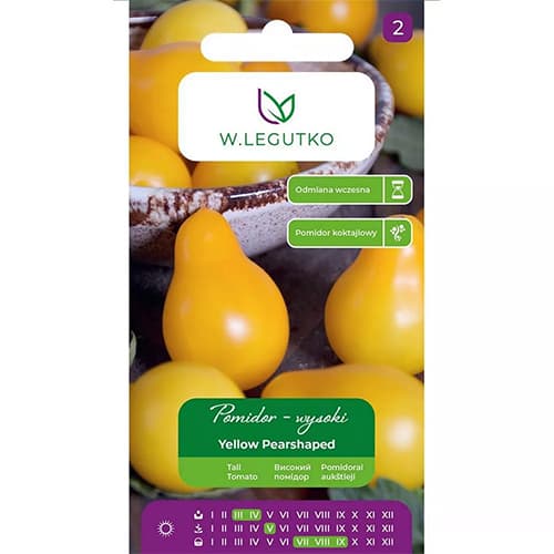 1 pac, Roșie Yellow Pearshaped - Semințe: Mod de ambalare: 0.2 g