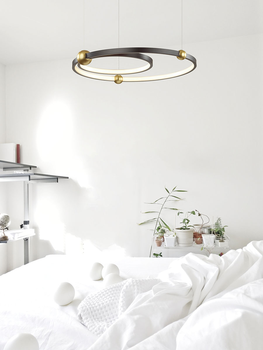 Altavola Design Aurora lampa wisząca 49W czarny mat/złoty satynowy LA110/P_50_3k_black