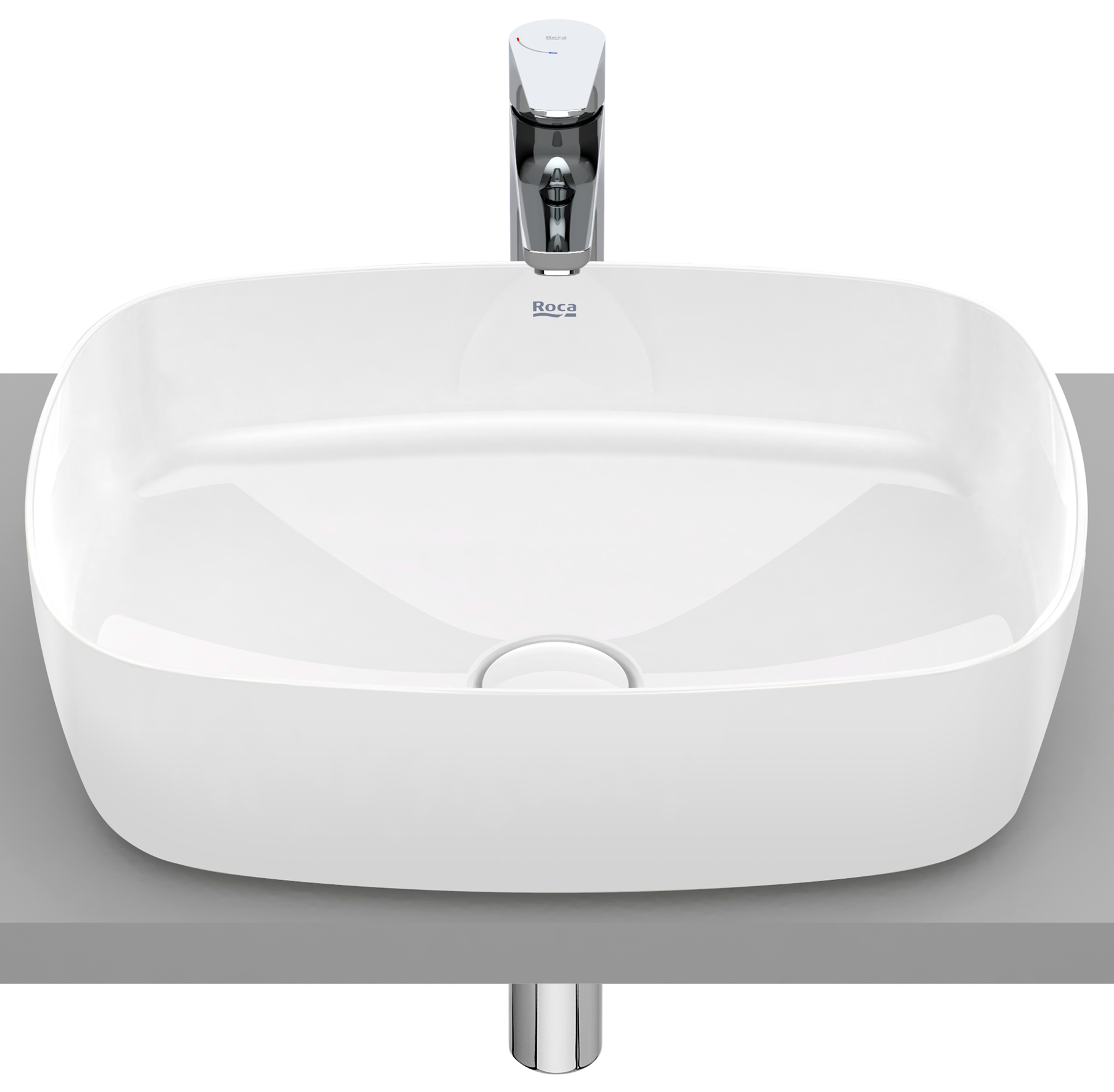 Roca Inspira umywalka 50x37 cm prostokątna nablatowa biała A327500000