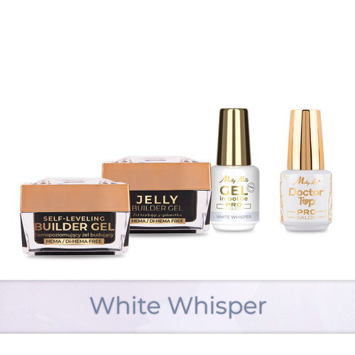 Molly Nails PRO MATCH SYSTEM 3+1 White Whisper: 3 żele budujące + Doctor Top 15g GRATIS