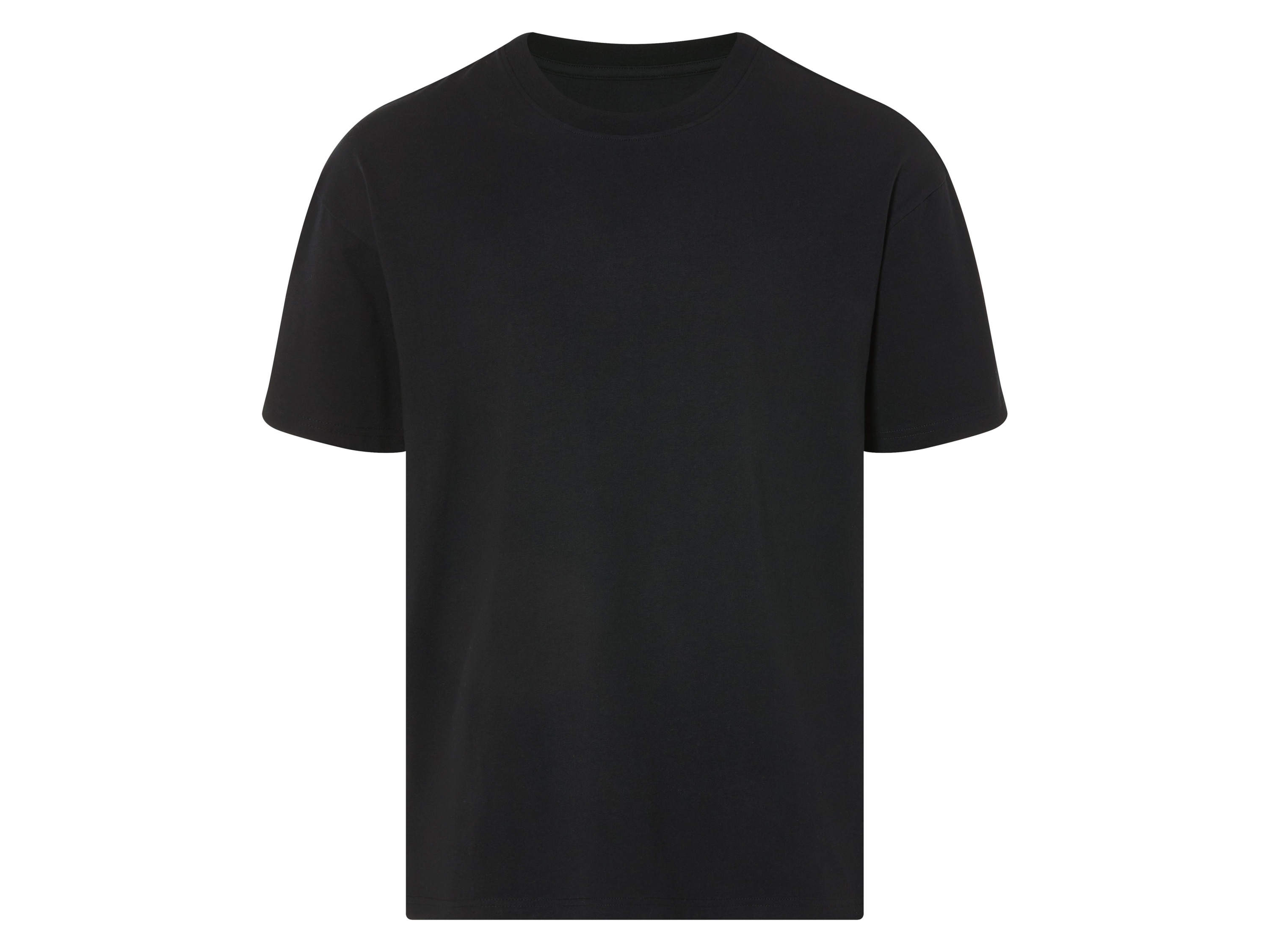 Livergy T-shirt oversize męski z bawełny Czarny, M 48/50