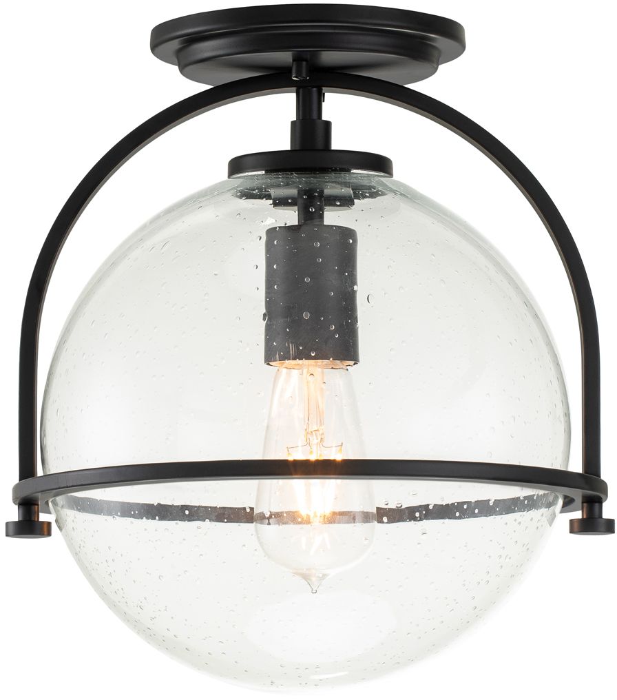 Darmowa Dostawa - Lampa podsufitowa 1x60 W czarna-przezroczysta Quintiesse Somerset QNSOMERSETFCBK