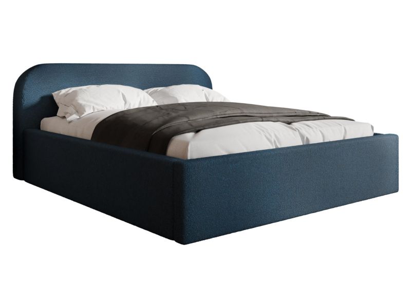 Łóżko tapicerowane MIRJAN 24 z pojemnikiem na pościel Deisin 140x200 bukla ciemny denim 1 szt.
