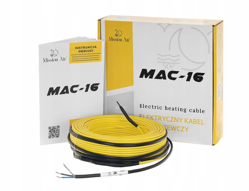 Przewód grzejny kabel grzewczy do ogrzewanie podłogowego Mission Air MAC-16W 38m 1 szt