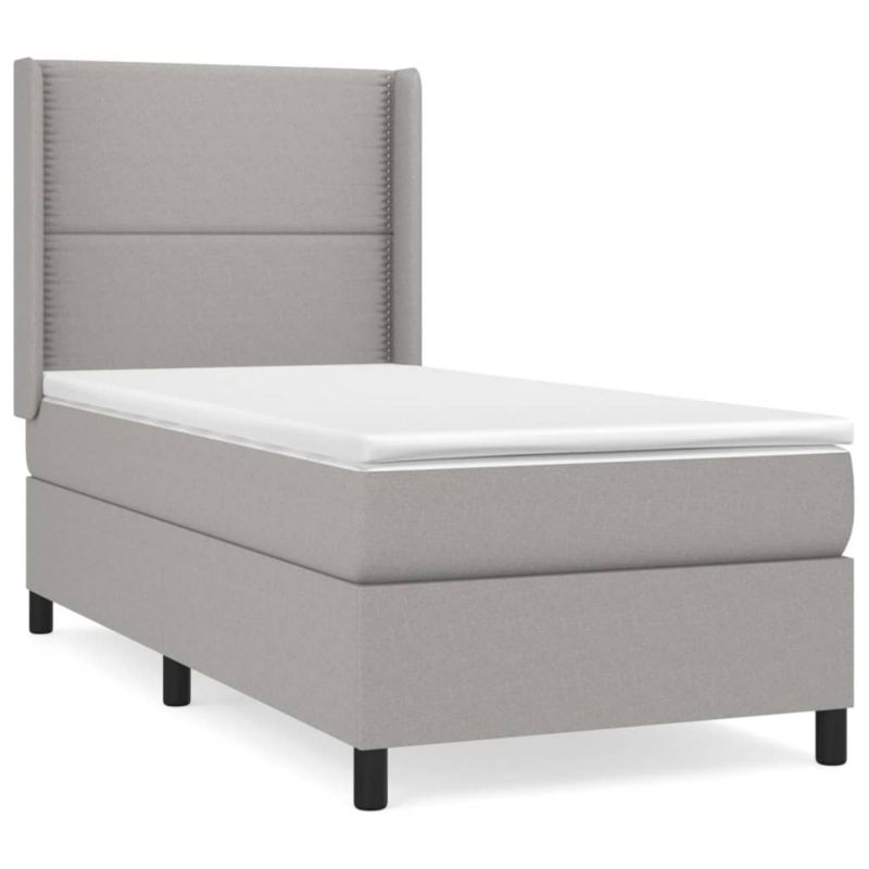 Łóżko kontynentalne WaszeMeble 100x200 cm jasnoszare WM-3131329 1 szt.