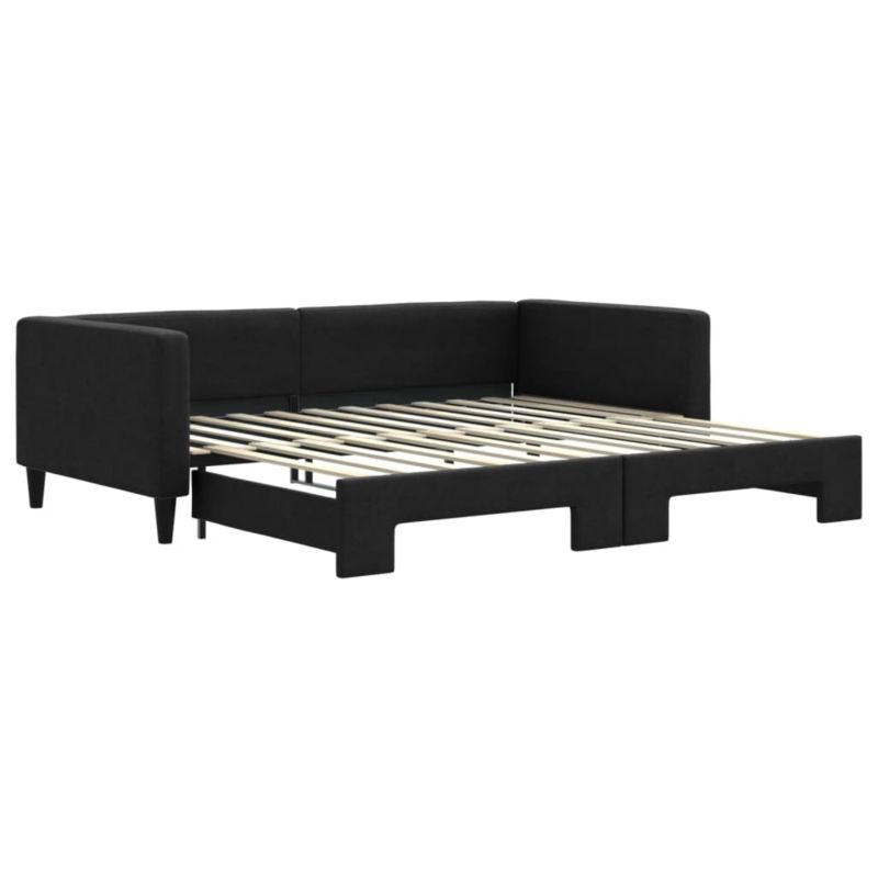 Sofa rozkładana WaszeMeble 100x200 cm Czarny tkanina WM-3196585 1 szt.