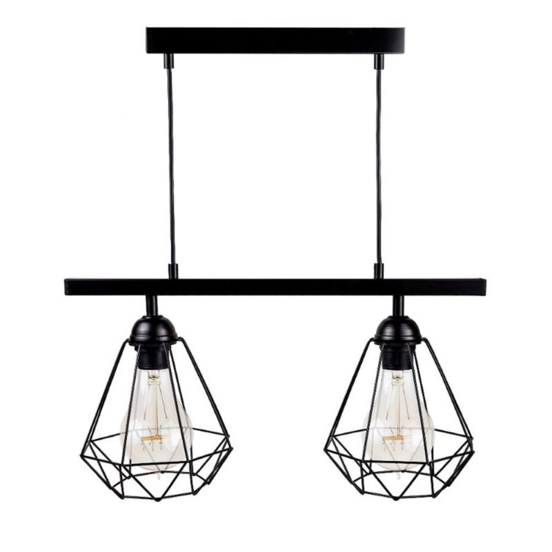Lampa wisząca Diamante Bodek podwójna czarna 1 szt.