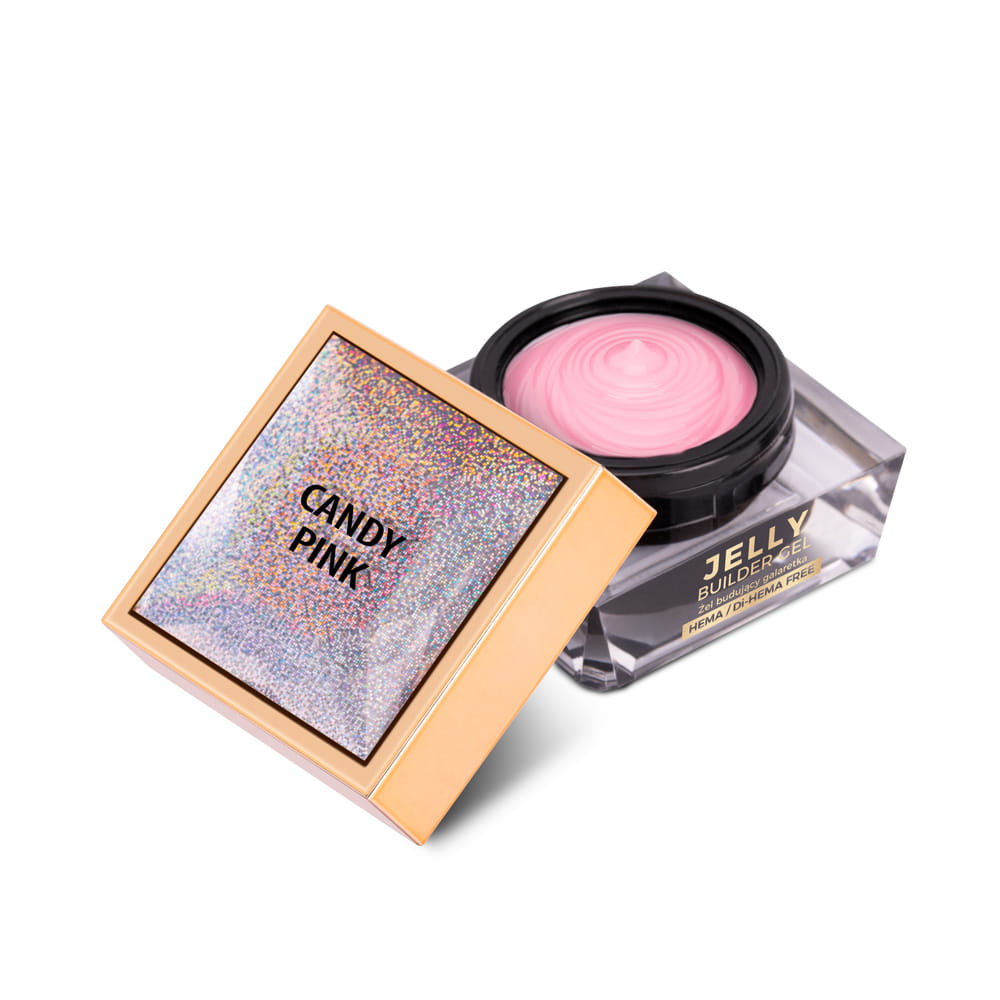 Budujący gęsty żel twardy galaretka Jelly Builder Gel Molly Nails Candy Pink HEMA/Di-HEMA Free 15g