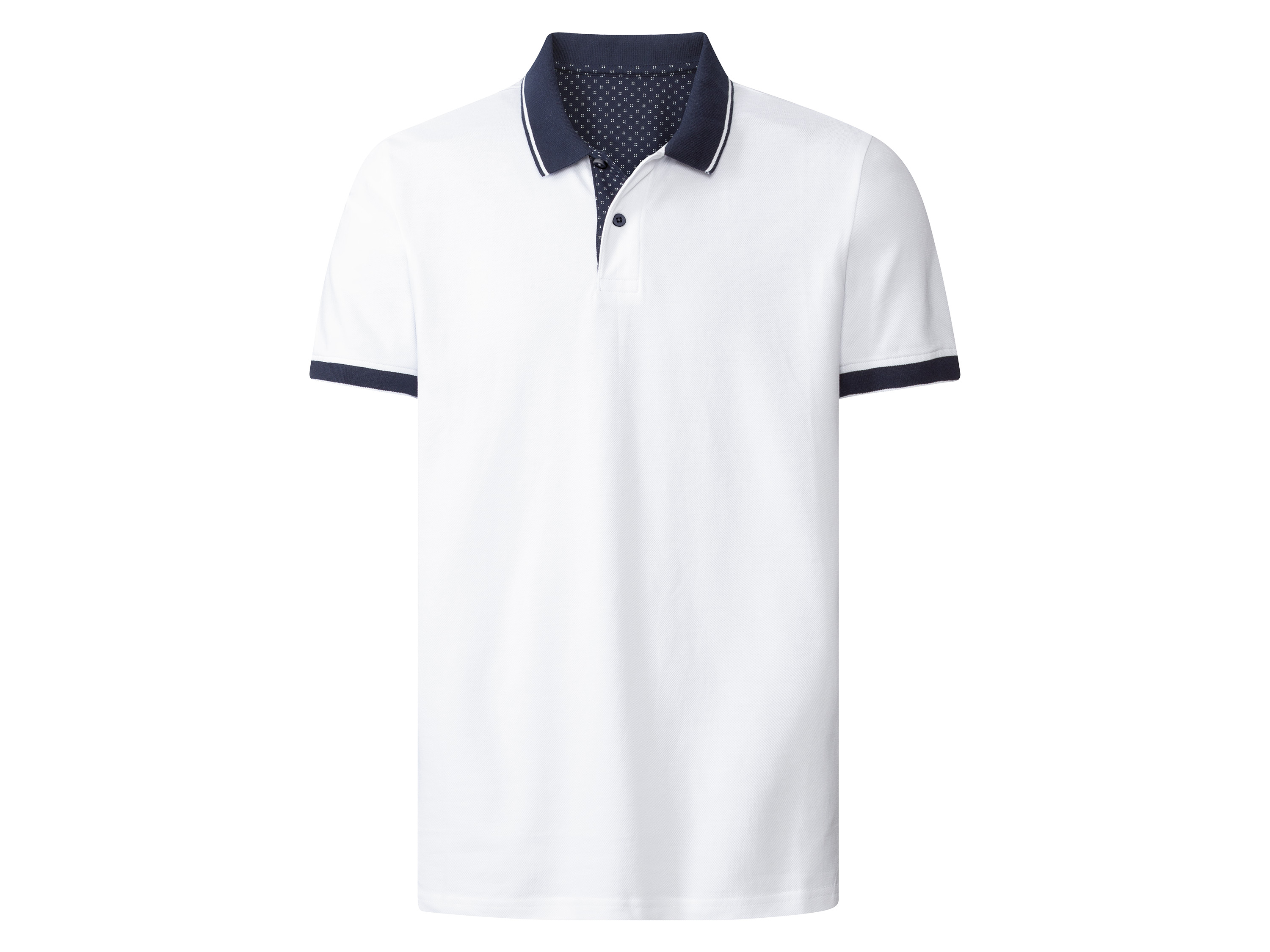 Livergy Koszulka polo męska z bawełny, slim fit S 44/46, Biały