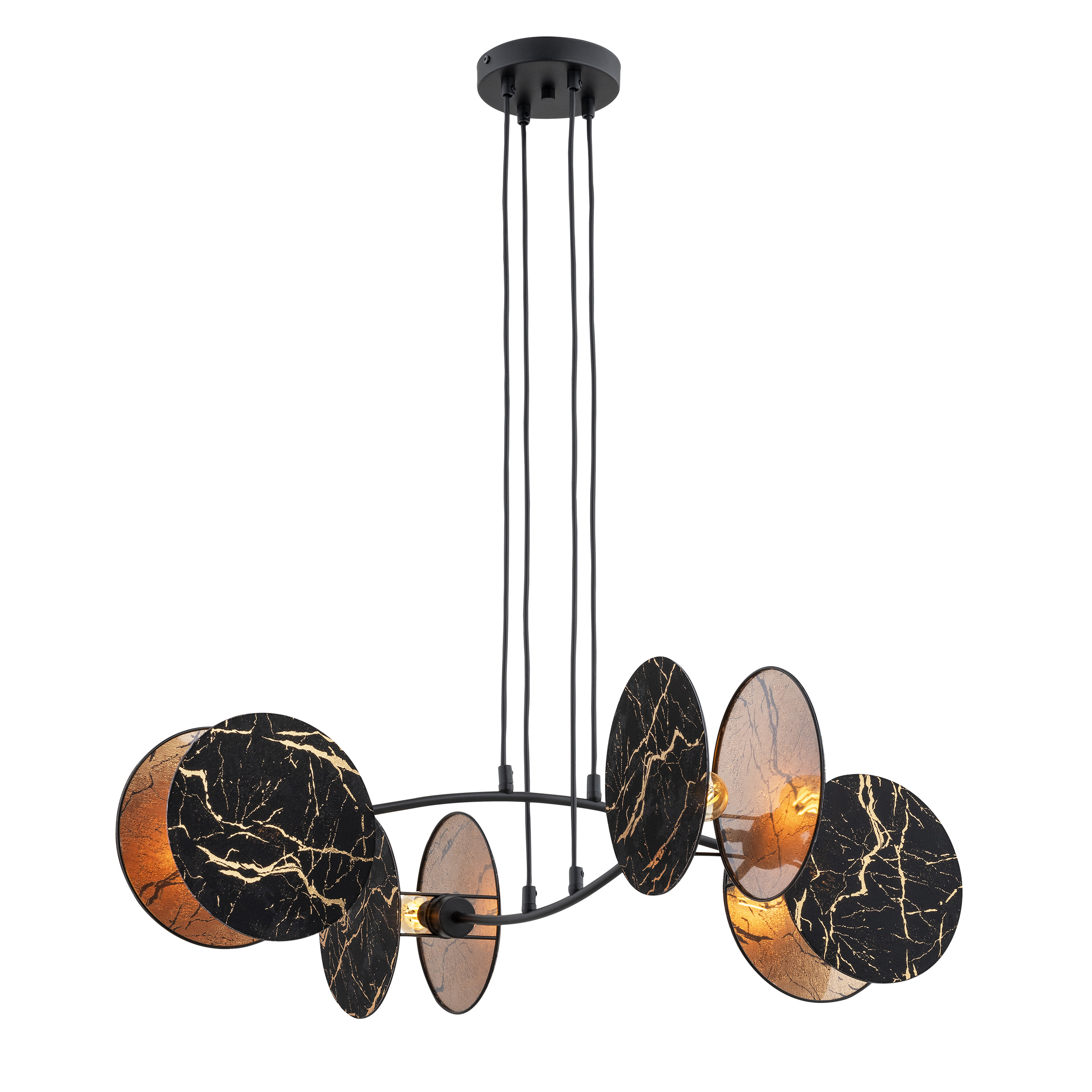 Darmowa Dostawa - Lampa wisząca 4x10 W czarna-złota Emibig Motif 13274