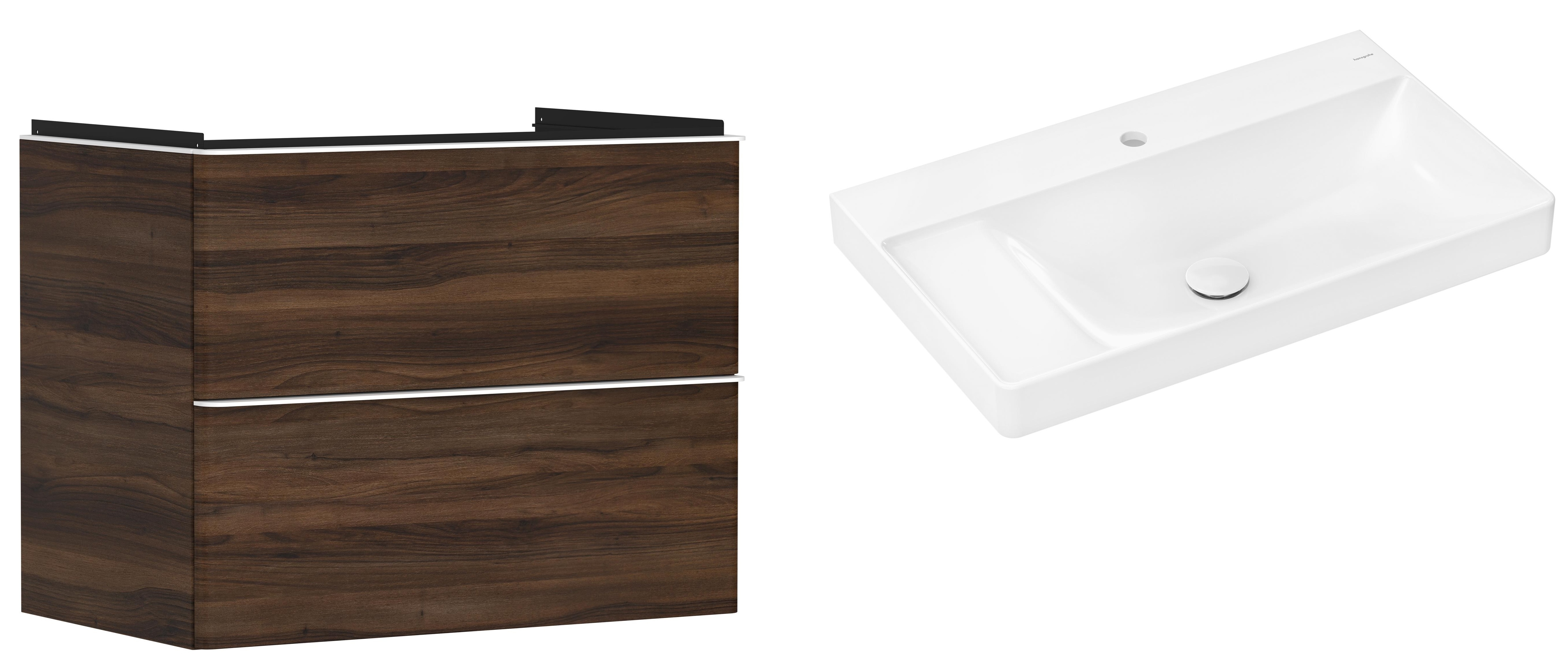 Darmowa Dostawa - Umywalka z szafką 80 cm białą Hansgrohe Xelu Q abset9929