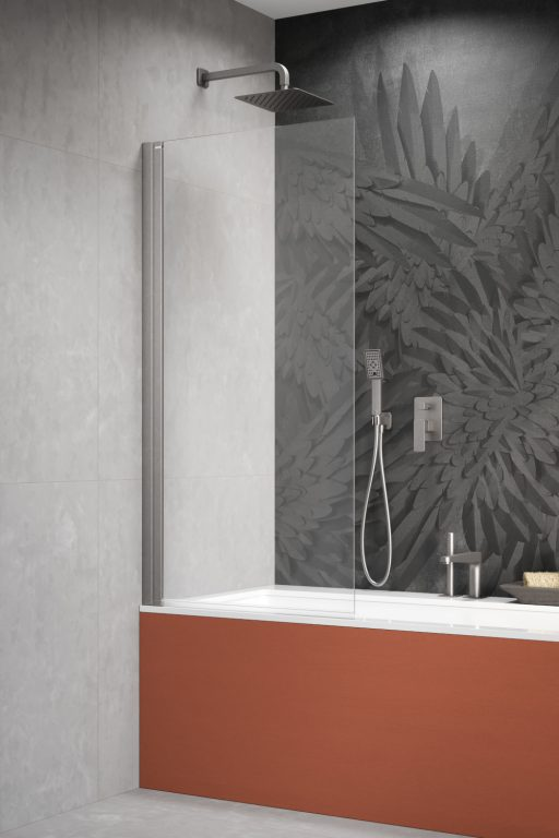 Darmowa Dostawa - Parawan nawannowy 80 cm 1-częściowy szczotkowany/szkło przezroczyste Radaway Nes 6 Brushed Nickel PNJ I 100110809101L
