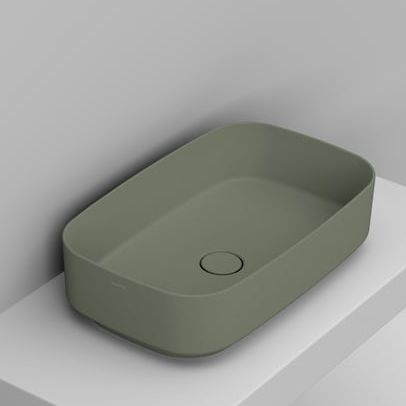 Darmowa Dostawa - Umywalka 62x38 cm prostokątna nablatowa zielona Ceramica Dolomite Noemi D311075