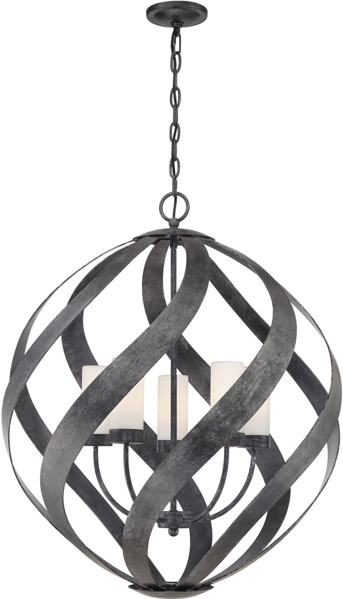 Darmowa Dostawa - Lampa wisząca 5x40 W czarna-opal Quintiesse Blacksmith QNBLACKSMITH5POBK