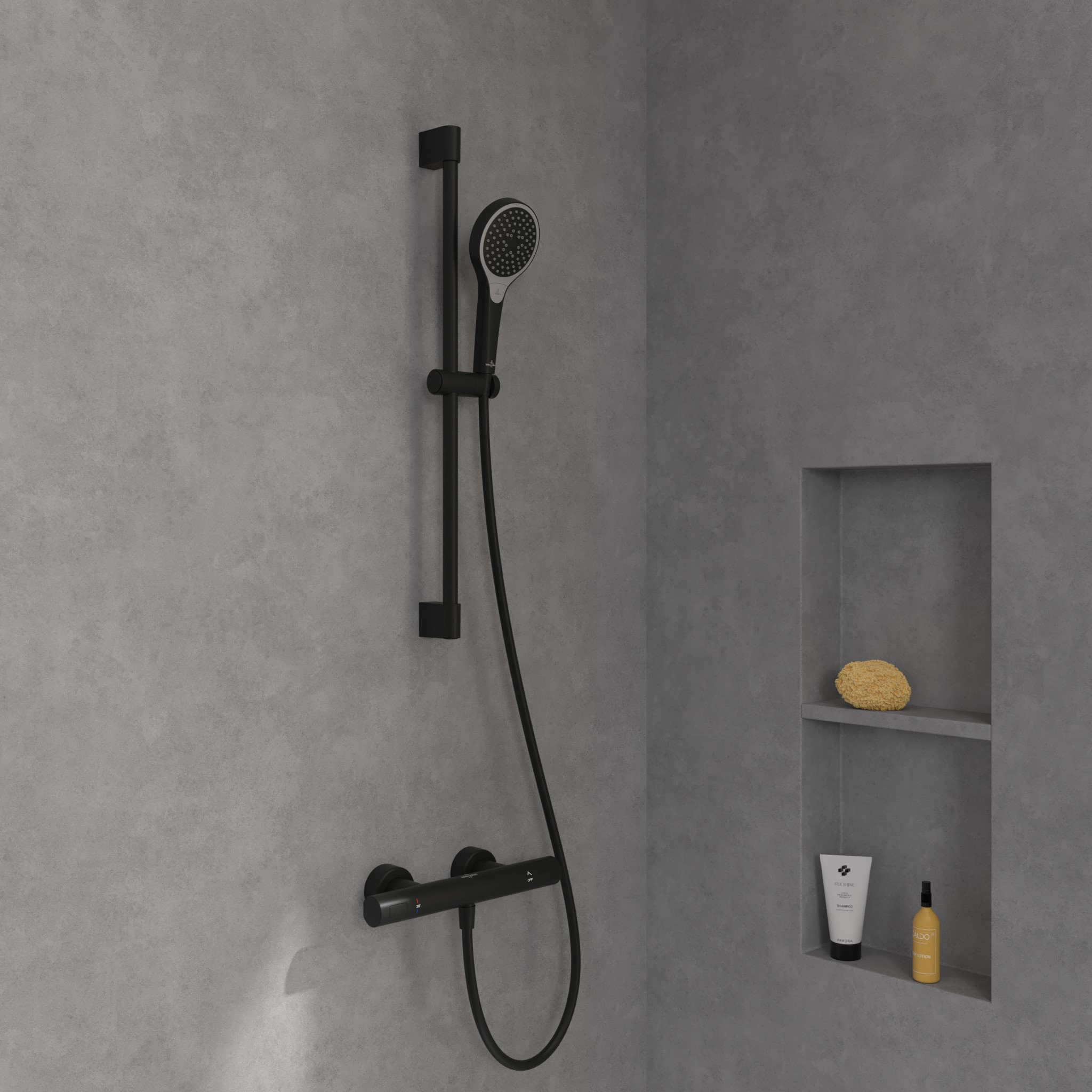 Darmowa Dostawa - Zestaw prysznicowy ścienny czarny Villeroy & Boch Universal Taps & Fittings abset6868