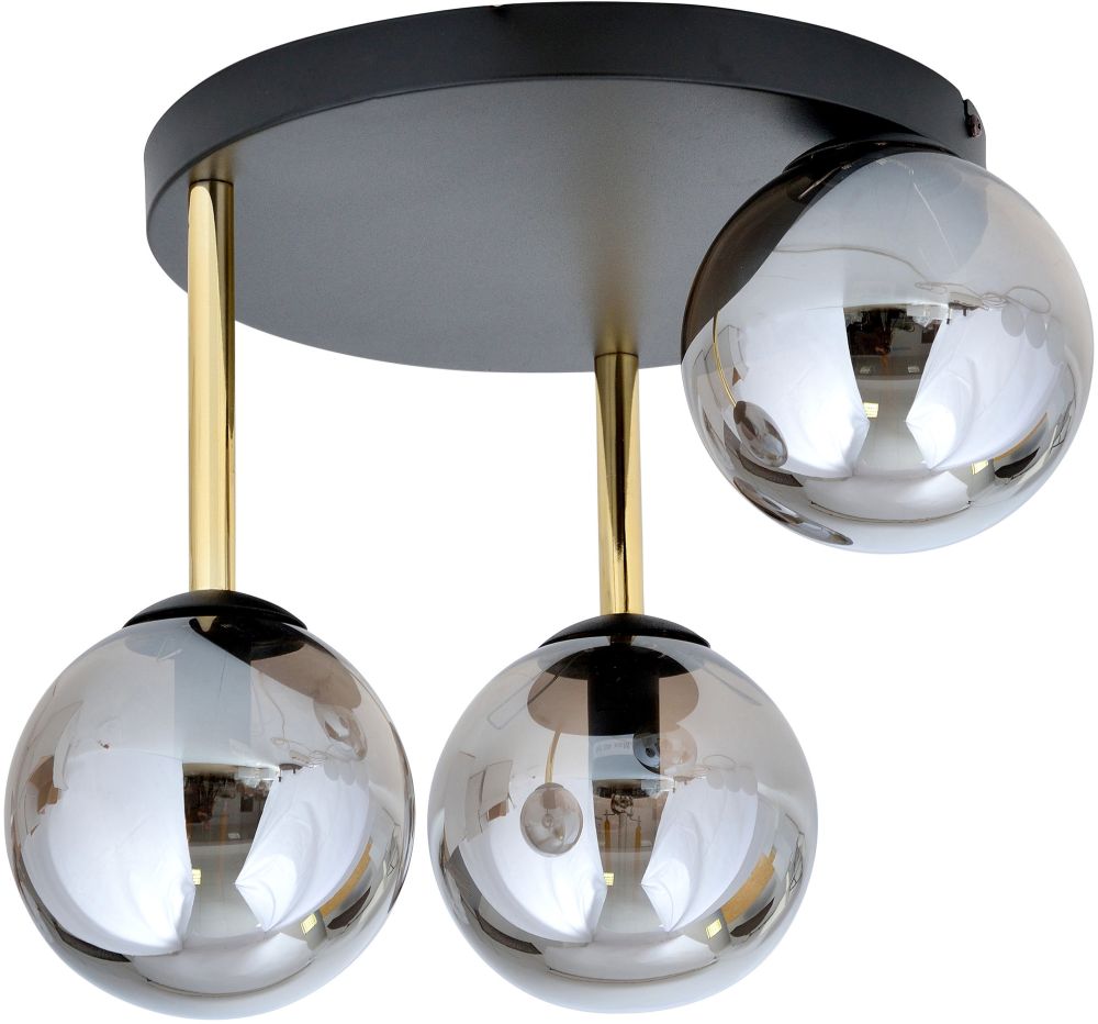Darmowa Dostawa - Lampa podsufitowa 3x W czarna-przydymiona Emibig Dolce 12593