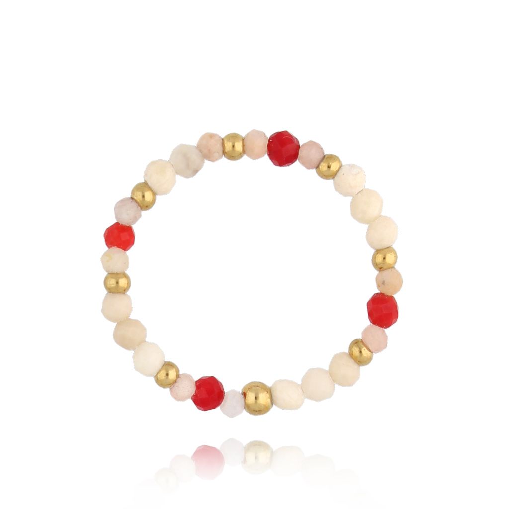 Pierścionek elastyczny kremowy Nada PSC0489
