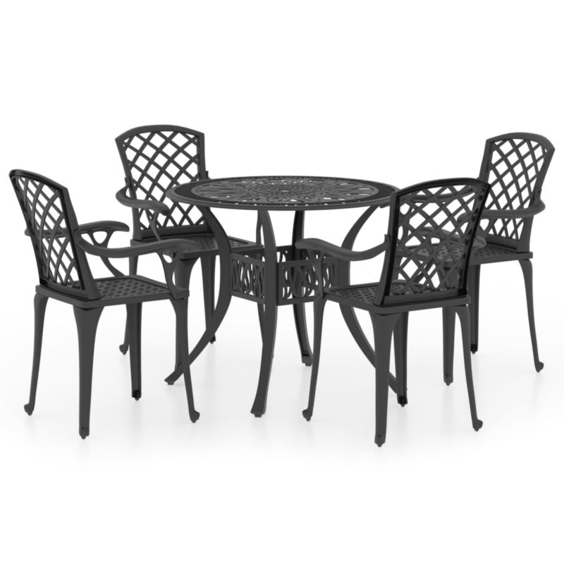 Zestaw mebli ogrodowych jadalniany WaszeMeble 4-osobowy aluminium czarny WM-3070611 1 kpl