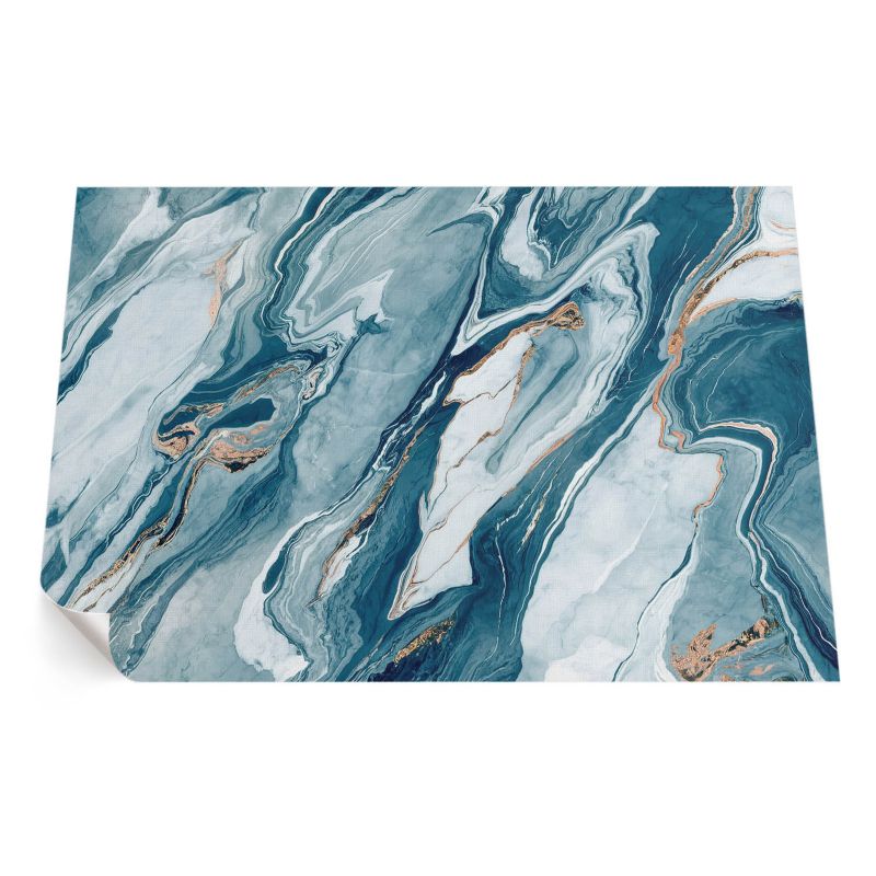 Winylowy Chodnik Zewnętrzny ArtPrintCave 140x210 cm Błękitny kamień abstrakcyjny marmur glamour 1 szt.