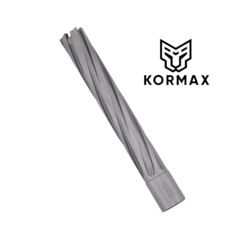 Frez trepanacyjny do metalu z węglika spiekanego Kormax 18x100mm z uchwytem Weldon (TCTAC18100) - 1 szt.