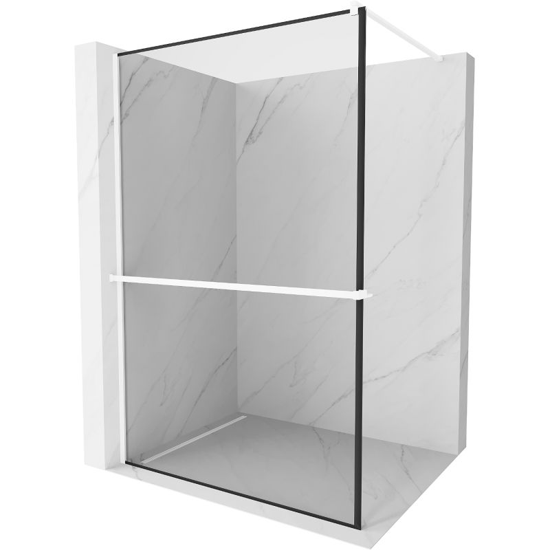 Ścianka prysznicowa Mexen Kioto+ czarny wzór/biała 110x200 cm 800-110-121-20-70 1 szt.