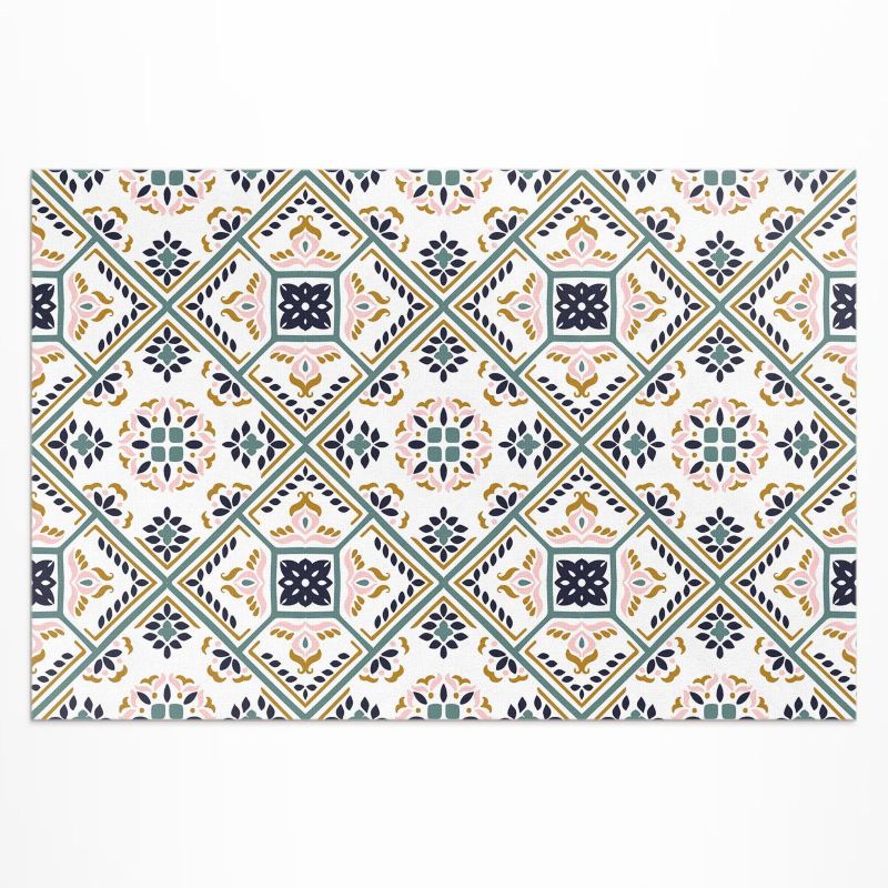 Zewnętrzny Dywan Winylowy Wallfluent 150x225 cm Geometryczny deseń wzorzyste kafelki 1 szt.