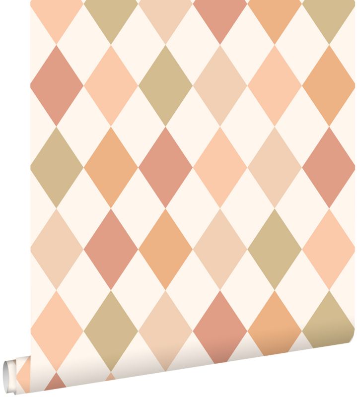 Tapeta ESTAhome sprawdź wzór różowym,terakotaIzielonym 50 x 900 cm - 1 rol.