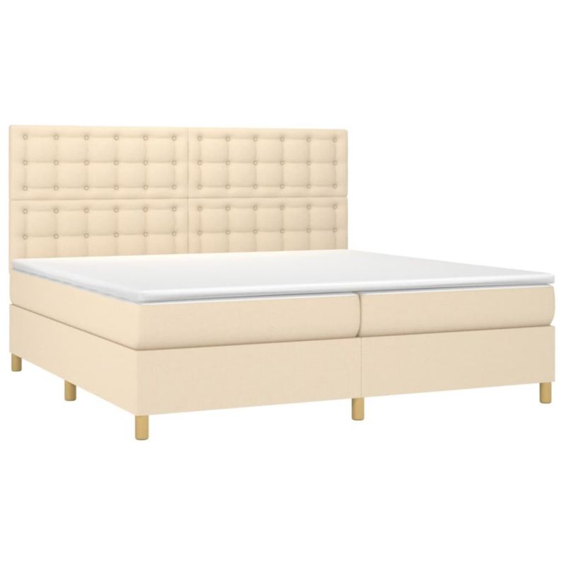 Łóżko kontynentalne WaszeMeble 200x200 cm kremowe WM-3135786 1 szt.