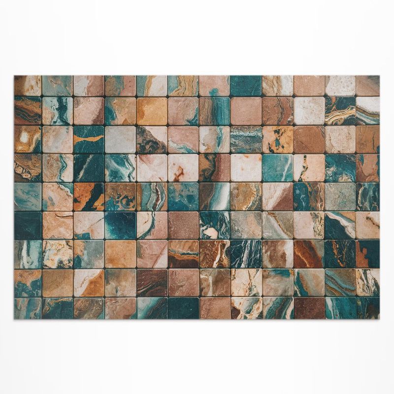 Zewnętrzny Dywan Winylowy Wallfluent 100x150 cm Kamienna mozaika marmurowe płytki vintage 1 szt.