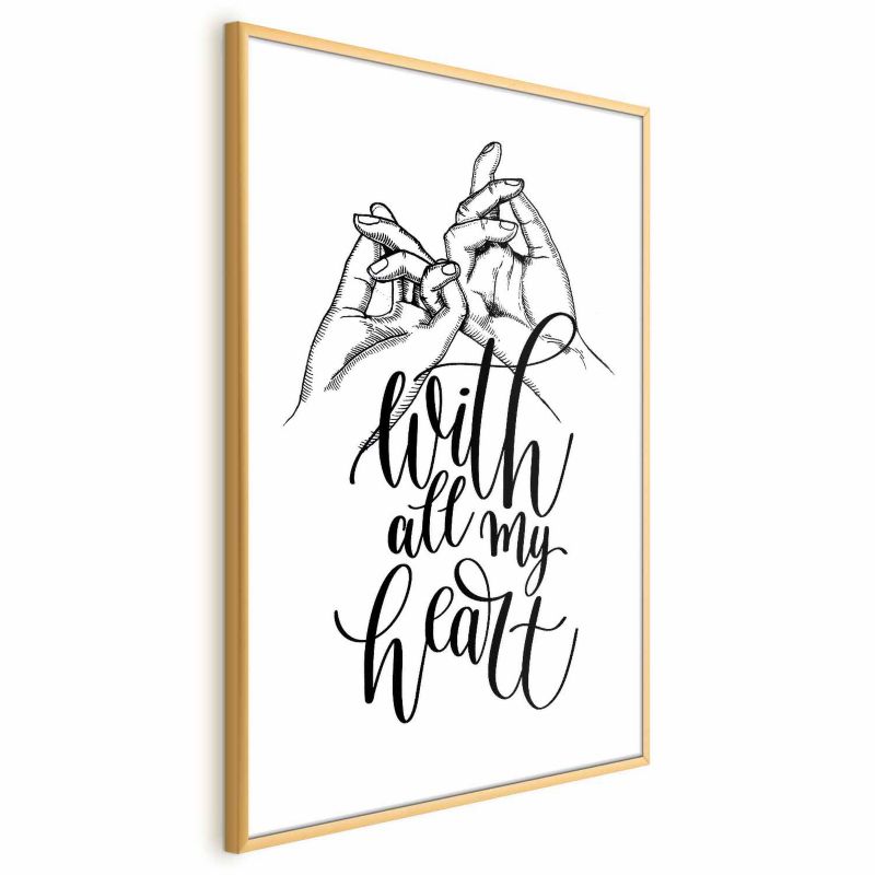 Plakat Artgeist All My Heart 60x90 cm z ramą złotą bez marginesu 1 szt